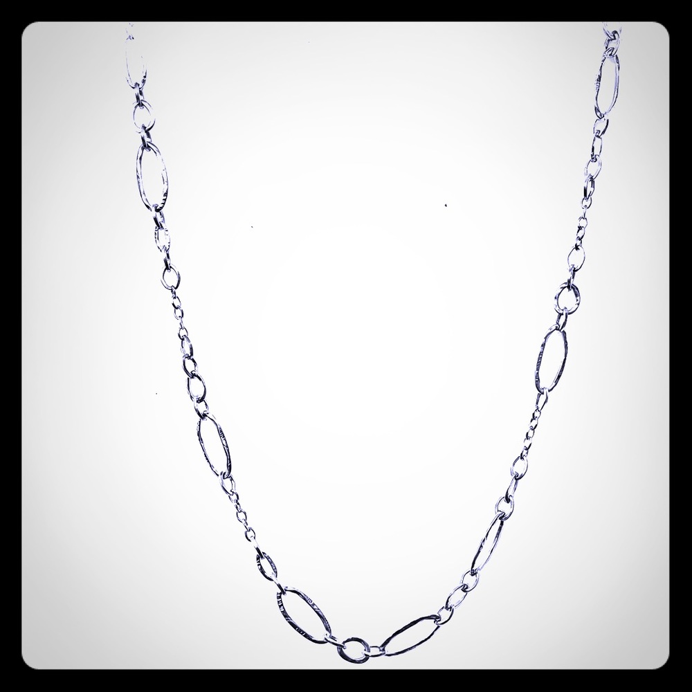 Banana Republic Silvertone long chainlink necklace